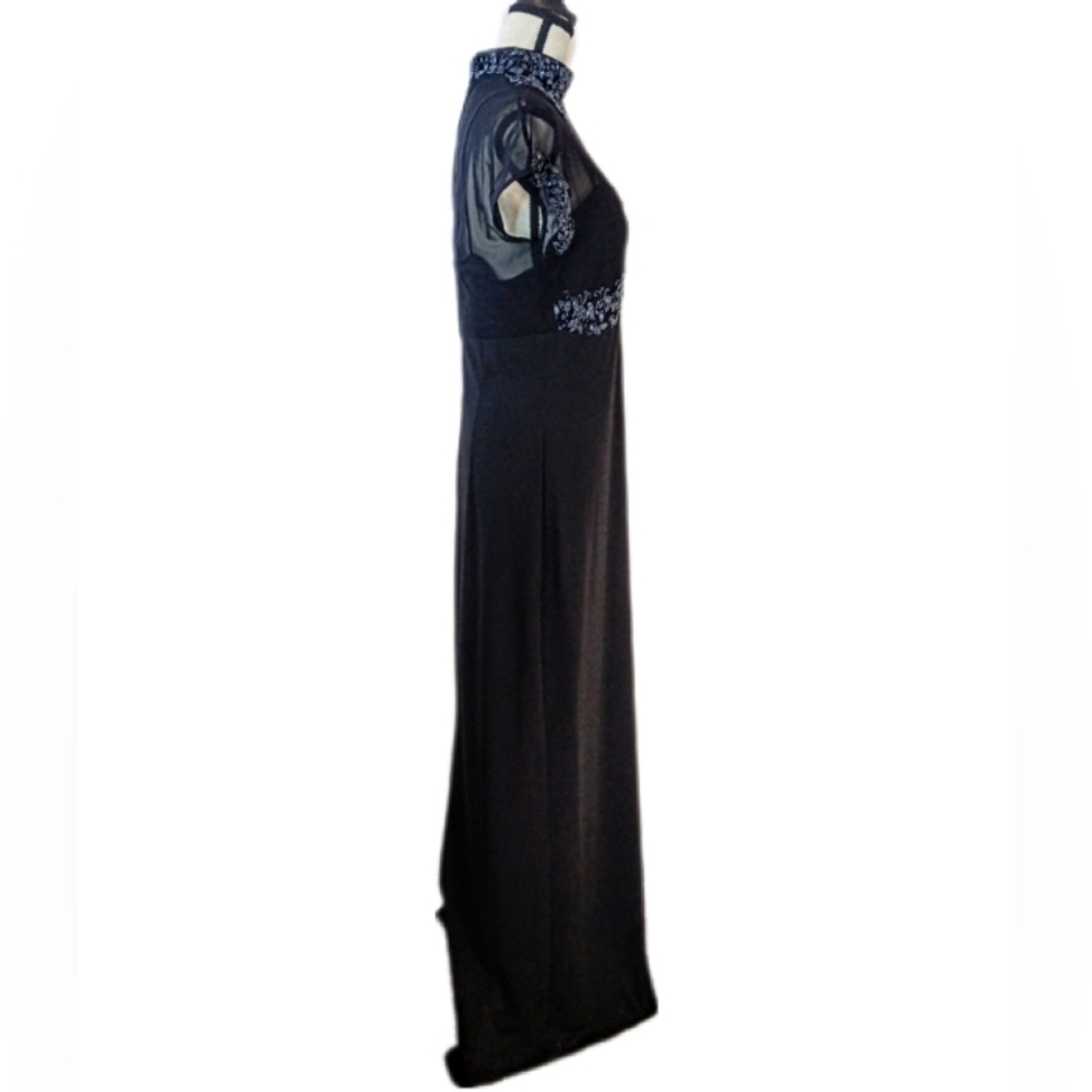 Vintage :: Ste'nay Sequin Regency Beaded Black Maxi Formal Event Dress Size 12 - Picture 6 of 13